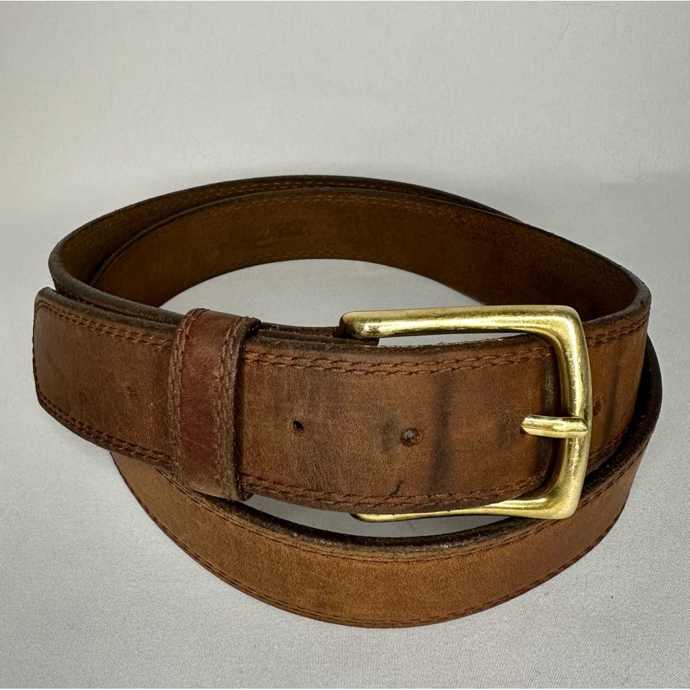 Redwing Shoes Classic Brown Leather Work Belt Brass Buckle Men’s Size XL 44